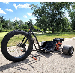 GSI - DTG Gas Powered Drift Trike Tricycle Bike Fat Ryder Motorized Big Wheel - DTG12 DTG Fat Ryder  - Black/Orange