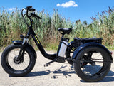 Electric Powered Fat Tire Tricycle Motorized 3 Wheel Trike Scooter Bicycle - Savage YLS Black