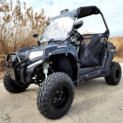 200cc Highlander UTV Fuel Injected Utility Vehicle Gas Golf Cart Alternate Fully Loaded - YK200U - BLACK
