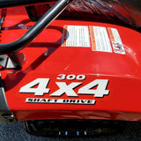 MSA 300cc 4x4 ATV With Snow Plow UTV - Utility Vehicle Four Wheel Drive - Red