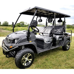 6 Seater Gas Golf Cart GVX Limo EFI Utility Vehicle Six Passenger UTV 2WD/4WD - CAZADOR LIMO 400cc - BLACK