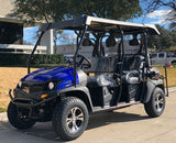 6 Seater Gas Golf Cart GVX Limo EFI Utility Vehicle Six Passenger UTV 2WD/4WD - CAZADOR LIMO 400cc - BLUE