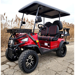 48V Electric Golf Cart 4 Seater Lifted Renegade Edition Utility Golf UTV Compare To Coleman Kandi 4p - Red