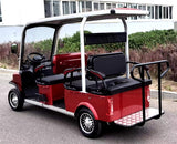 6 Seater Electric Golf Cart Limo LSV Low Speed Vehicle Six Passenger - 60v Skyline Transporter - Red