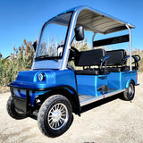 Electric Golf Cart Limo LSV Low Speed Vehicle Six Passenger - 60v Skyline Transporter - Blue