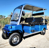 Electric Golf Cart Limo LSV Low Speed Vehicle Six Passenger - 60v Skyline Transporter - Blue