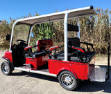 6 Seater Electric Golf Cart Limo LSV Low Speed Vehicle Six Passenger - 60v Skyline Transporter - Red