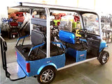 6 Seater Electric Golf Cart Limo LSV Low Speed Vehicle Six Passenger - 60v Skyline Transporter - Blue