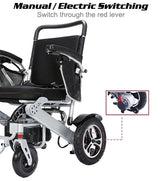 Electric Folding Wheelchair With Optional Remote Control Motorized & Lithium Battery Powered - Lightweight Aluminum Alloy Frame - Move It 9000