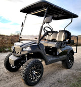 Terminator 48v Electric Golf Cart Four Seater - Massive Rims/Tires Flip Seat & Optionally Fully Loaded - Black Demo Model
