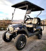 Terminator 48v Electric Golf Cart Four Seater - Massive Rims/Tires Flip Seat & Optionally Fully Loaded - Black Demo Model