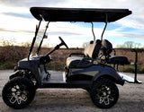 Terminator 48v Electric Golf Cart Four Seater - Massive Rims/Tires Flip Seat & Optionally Fully Loaded - Black Demo Model