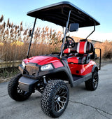 Terminator 48v Electric Golf Cart Four Seater BRAND NEW - Massive Rims/Tires Flip Seat & Optionally Fully Loaded - Red Body/Red Seats