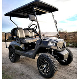 Terminator 48v Electric Golf Cart Four Seater - Massive Rims/Tires Flip Seat & Optionally Fully Loaded - Black Demo Model