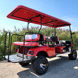 6 Passenger WildCat 48v Electric Golf Cart Limo LSV Low Speed Vehicle Six Seater - 48v - Red - BD600