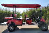 6 Passenger WildCat 48v Electric Golf Cart Limo LSV Low Speed Vehicle Six Seater - 48v - Red - BD600