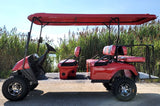 6 Passenger WildCat 48v Electric Golf Cart Limo LSV Low Speed Vehicle Six Seater - 48v - Red - BD600