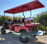 6 Passenger WildCat 48v Electric Golf Cart Limo LSV Low Speed Vehicle Six Seater - 48v - Red - BD600