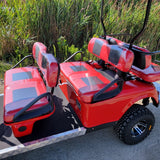 6 Passenger WildCat 48v Electric Golf Cart Limo LSV Low Speed Vehicle Six Seater - 48v - Red - BD600