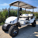 6 Passenger WildCat 48v Electric Golf Cart Limo LSV Low Speed Vehicle Six Seater - 48v - White - BD600