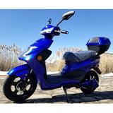 500 Watt Wizzer Electric Motor Scooter Moped Bicycle Bike With Pedals - YW 182-BLUE