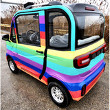 Coco Coupe Rainbow Edition 60v Electric 4 Seater Golf Cart LSV Car - Pride Ride
